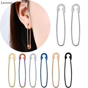Safety Pin Earrings Stainless Steel Multi Colors